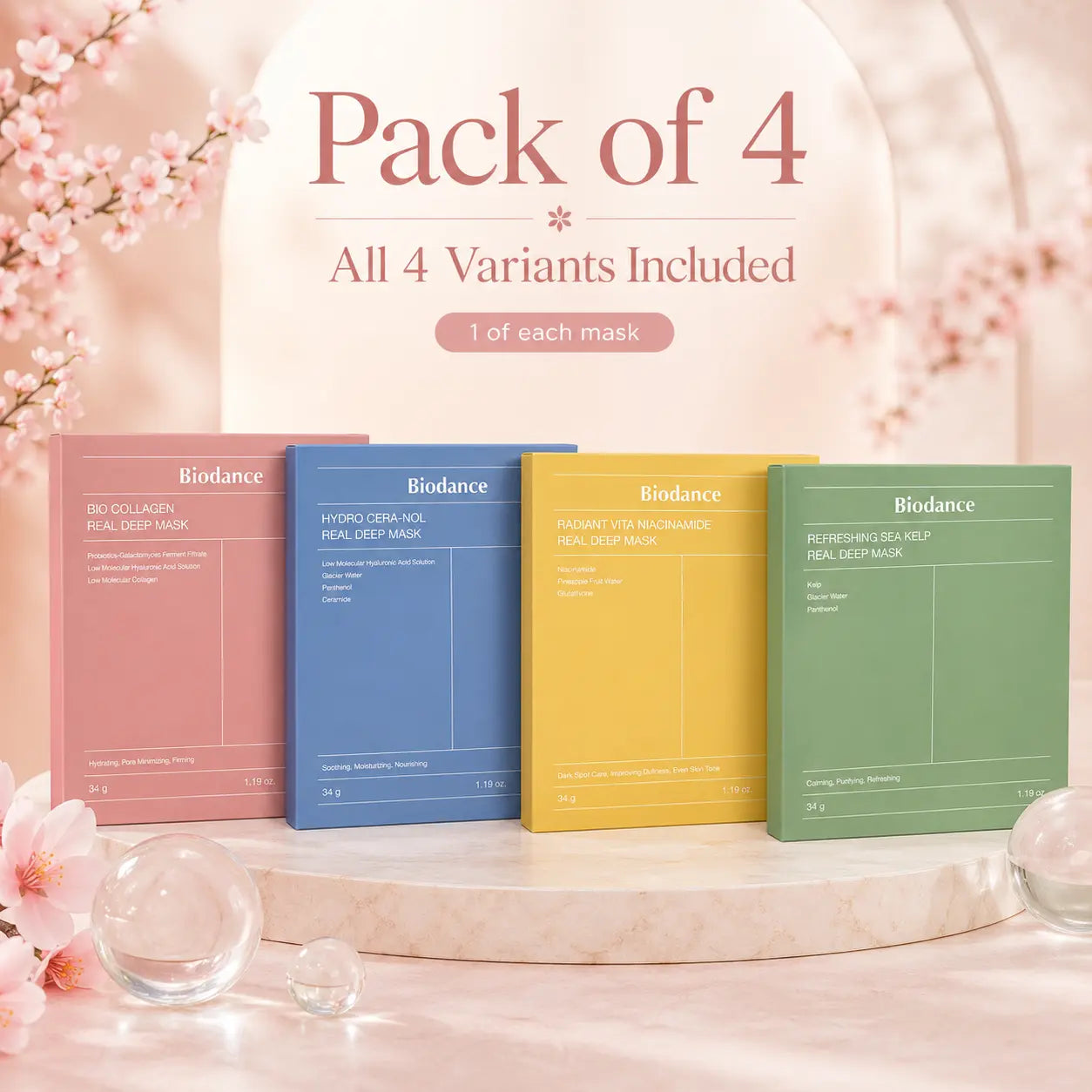Biodance Mask Bundle Pack of 4 — All 4 Variants Biodance Pakistan